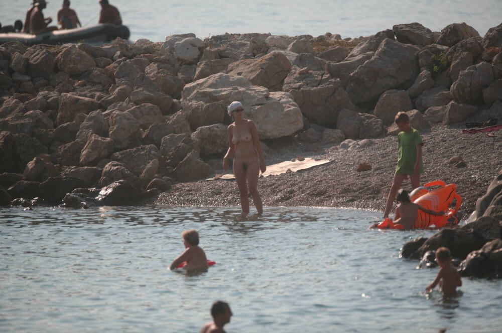 FKK cove pyramid in waters - A nudist values trust and honesty between people