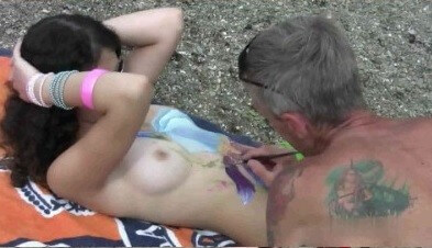 Body Art Nudist Beach 1 Full HD video - Health and well-being are enhanced through naturism and nudism