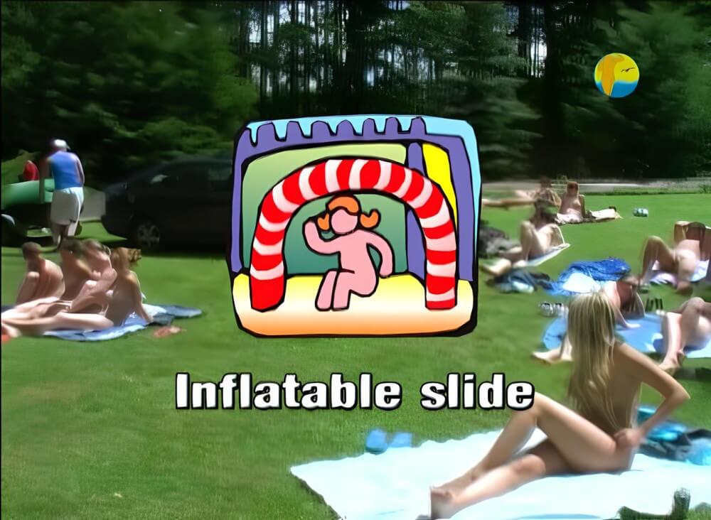 Naturist: Freedom: Inflatable Slide - Nudism and natural harmony