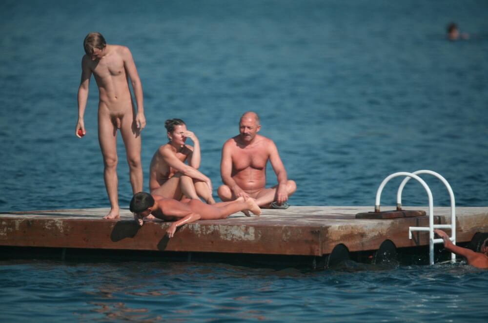 Naturist Family Water Slab pics - Naturism promotes honesty and an open connection with the body